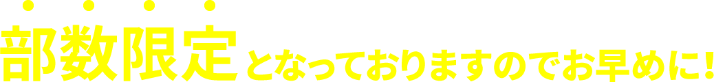 部数限定となっておりますのでお早めに！