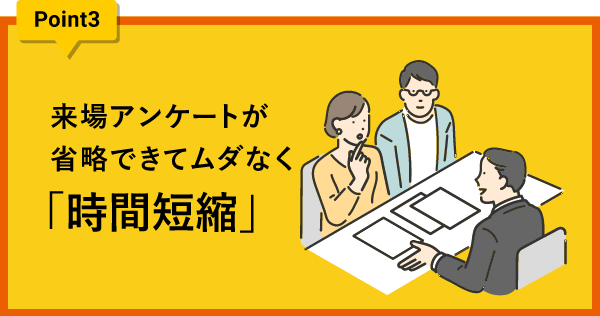 ポイント3 来場アンケートが省力できてムダなく「時間短縮」